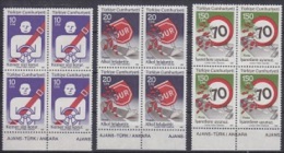 Turkey 1987 Road Safety 3v  Bl Of 4 ** Mnh (16909) - Unused Stamps