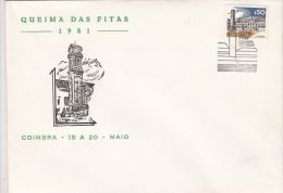 607- BURNING OF RIBBON FESTIVAL, COIMBRA, SPECIAL COVER, 1981, PORTUGAL - Covers & Documents