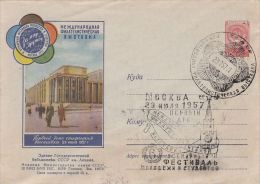 611- MOSCOW PHILATELIC EXHIBITION, COVER STATIONERY, ENTIER POSTAL, 1957, RUSSIA - 1950-59