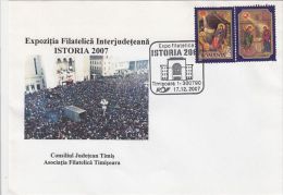 621- TIMISOARA DURING THE 1989 REVOLUTION, PHILATELIC EXHIBITION, SPECIAL COVER, 2007, ROMANIA - Briefe U. Dokumente