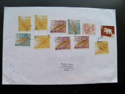 Cover Sent From Switzerland 11 Stamps Bear Bern - Briefe U. Dokumente