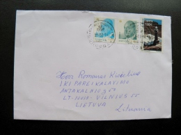 Cover Sent From Spain To Lithuania 2014 Lighthouse Pfare - Brieven En Documenten