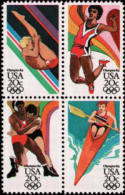 USA 1984 Games Of XXIII Olympiad - Los Angeles Stamps Sc#2082-85 2085a Diving Jump Wrestling Kayak Ship Sport - Immersione