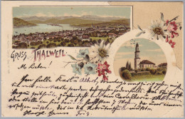 ZH THALWIL1899-07-15 Thalwil "Gruss Aus" Litho Künzli Bug Unten Rechts - Thalwil