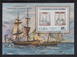 Cuba MNH Scott #2927 Souvenir Sheet 1p EXFILNA 87, 10th National Stamp Exposition, Holguin - Nuovi