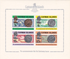 Cayman Islands 1973 Coins Souvenir Sheet MNH - Caimán (Islas)
