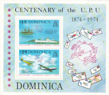 Dominica 1974 Centenary Of UPU Souvenir Sheet MNH - Dominica (...-1978)