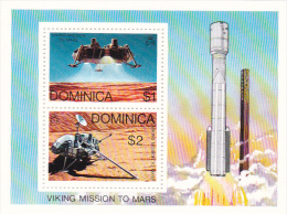 Dominica 1976 Viking Mission To Mars Souvenir Sheet MNH - Dominique (...-1978)