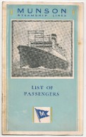 TRANSPORTATION - VF MUNSON STEAMSHIP - List Of Passengers BOOKLET - 1931 HSMS AMERICAN LEGION - Voyage 67 SOUTHBOUND - Altri & Non Classificati