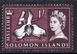 Solomon Is. QEII 1965 Definitives 1/- Orchid, Lightly Hinged Mint (B) - Iles Salomon (...-1978)