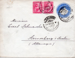 EGYPTE ENTIER POSTAL POUR L'ALLEMAGNE 1902 - 1866-1914 Khedivaat Egypte