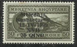 ALBANIA 1939 POSTA AEREA ASSEMBLEA COSTITUENTE AIRMAIL 20 Q SU 50 Q MNH - Albania