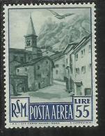 SAN MARINO 1950 POSTA AEREA AIR MAIL VIEWS  VEDUTE LIRE 55 MNH - Poste Aérienne