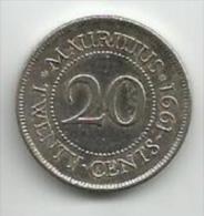 Mauritius 20 Cents 1991. - Mauricio