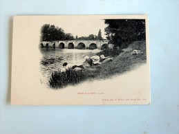 Carte Postale Ancienne : Bords De La Seine à LIMAY , Lavandière ,animé - Limay