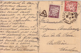 CARTE POSTALE DE NICE NON AFFRANCHIE - TAXE EN ARRIVEE A BOLLENE AVEC 50c+30c TAXE BANDEROLE. - 1859-1959 Cartas & Documentos