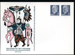 DDR PP12 B1/002a Privat-Postkarte SOLIDARITÄT VIETNAM Berlin 1973  NGK 3,00 € - Cartes Postales Privées - Neuves