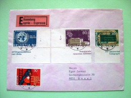 Switzerland 1970 Express Cover To Basel - Telex Tape - UPU Building - United Nations - Firemen - Briefe U. Dokumente