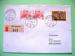 Switzerland 1980 Registered Cover To Sennhof - Man With Flag On Horse - Art Museum - Brieven En Documenten