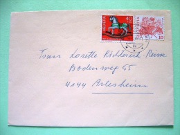 Switzerland 1985 Cover To Arlesheim - Horse Toy - Man With Flag On Horse - Lettres & Documents