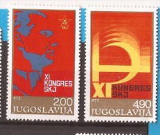 1978  1733-34  TITO  JUGOSLAVIJA JUGOSLAVIA JUGOSLAWIEN KOMMUNISTISCHE KONGRESS   MNH - Unused Stamps