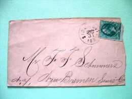 USA 1870 Cover Sioux City Iowa To New Bremen, Lewis, N.Y. - Washington (Scott # 136 = 27.5 $) (broken In A Corner) - Other & Unclassified