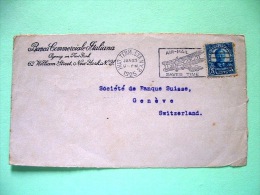 USA 1925 Front Of Cover N.Y. To Switzerland - Roosevelt - Plane Cancel - Andere & Zonder Classificatie