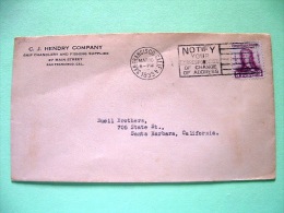 USA 1933 Cover San Francisco To Santa Barbara - James Edward Oglethorpe - Other & Unclassified