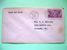 USA 1935 FDC Cover Lansing To Richmond - Michigan State Seal - Flags - Altri & Non Classificati