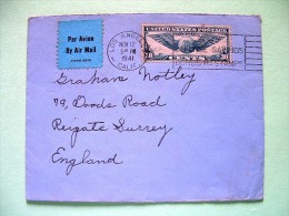 USA 1941 Cover Los Angeles To England - Air Mail Wings (Scott # C24) - Other & Unclassified