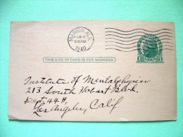 USA 1940 Pre Paid Postcard Marion To Los Angeles - Jefferson - Other & Unclassified