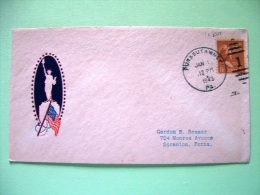 USA 1943 Cover Punxsutawney To Scranton - Martha Washington - Statue Of Liberty - Flag - Other & Unclassified