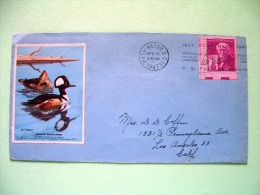 USA 1947 Cover Washington To Los Angeles - Thomas Edison - Duck Bird Wildlife Label - Autres & Non Classés