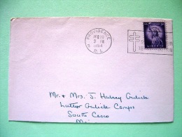 USA 1954 Cover Providence To South Casco - Statue Of Liberty - Tuberculosis Cancel - Labels On Back (broken By Openin... - Altri & Non Classificati