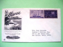 USA 1944 Hawaii Cover To San Carlos - Ship - Cinema 50th Anniv. - Other & Unclassified