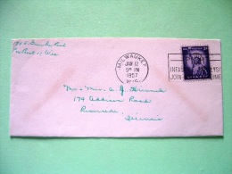 USA 1957 Cover Milwaukee To Riverside - Statue Of Liberty - Children Disease Slogan - Other & Unclassified