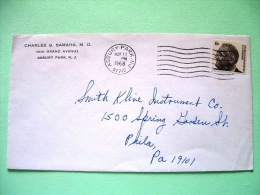 USA 1968 Cover Asbury Park To Philadelphia - Roosevelt (coil) - Other & Unclassified