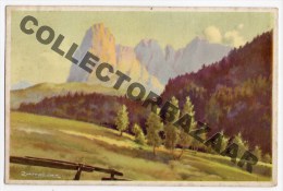 Artist Signed Zandrino Paysage Schweiz Or Italy Landscape Mountains Ca1940 Postcard W4-436 - Zandrino