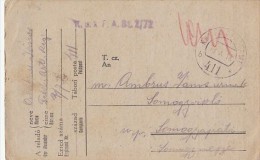 662- WARFIELD CAMP POSTCARD, CAMP NR 411, CENSORED BATTALION NR 2/72, WW1, 1918, HUNGARY - Cartas & Documentos