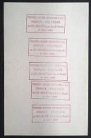 Feuillet PTT D'authentification Avec Cachet Premier Vol FRANCE - POLYNESIE Via Los Angeles Mai 1960 - Cartas & Documentos