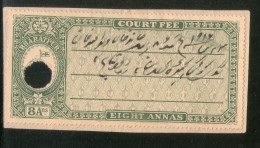 India Fiscal  Bharatpur 8 As Court Fee TYPE 4 KM - 54 Court Fee Revenue Stamp Inde Indien # 101A - Jaipur