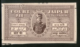 India Fiscal Jaipur 8 As Court Fee TYPE 4 KM 10 Court Fee Revenue Stamp Inde Indien # 291A - Jaipur