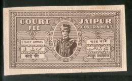 India Fiscal Jaipur 8 As Court Fee TYPE 4 KM 10 Court Fee Revenue Stamp Inde Indien # 291F - Jaipur