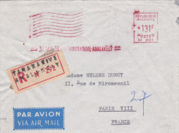 Tananarive Analakely 1953 - EMA + étiquette Recommandation - Cartas & Documentos