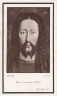 745- FUNERAL ANNOUNCEMENT, OBITUARY, VAN EYCK- JESUS BONITAS INFINITA PAINTING, CPA - Funerales