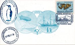 ARGENTINE. PA 97 De 1964 Sur Carte Commémorative De 1965. Carte Des Malouines/Ushuaia/Exposition Postale Polaire. - Eventi E Commemorazioni