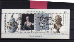 SWEDEN - SVERIGE - SVEZIA 1979 SWEDISH ROCOCO MINIATURE ART BLOCK SHEET BLOCCO FOGLIETTO BLOC FEUILLET ARTE USED - Blocchi & Foglietti