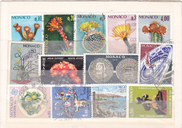 23 - LOT 13 STAMPS USED CACTUS, FLOWERS, ETC MONACO - Used Stamps
