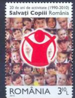 RO 2010-6438 20A°ORGANISATION SAVE CHILDREN, ROMANIA, 1 X 1v, MNH - Ongebruikt