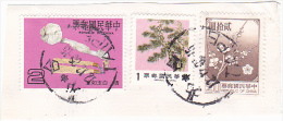 36 - CHINA REPUBLIC - REPUBBLICA DI CINA TAIWAN FORMOSA  FRAGMENT 3X STAMPS - Oblitérés